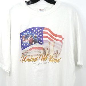 United We Stand Sept 11 2001 T Shirt Sz XXL Flag